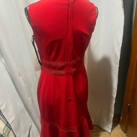Calvin Klein Red Peplum Sheath Dress - Picture 5 of 8